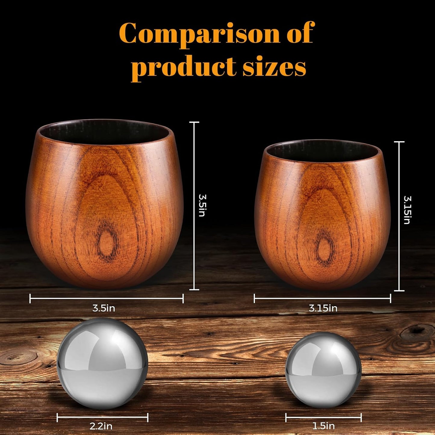 Set of 2 Enlarged Charred Wooden Whiskey Glasses - Ideal Bourbon Gifts for Men for Any Occasion