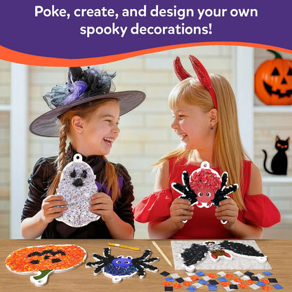 Poke-in Art Halloween Wood Craft Kit for Kids – DIY Holiday Decoration & Creative Activity
