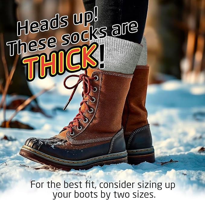 Women’s Thermal Socks – Thick, Heat-Insulated Winter Hiking Socks (Sizes 4–10.5)