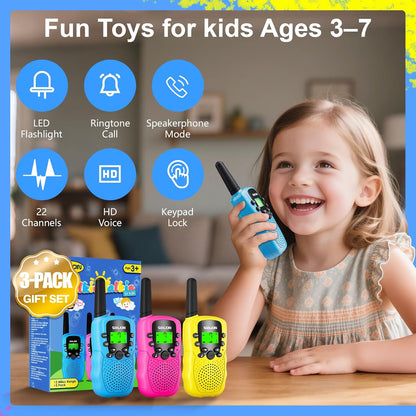 Kids Walkie Talkies – 3-Mile Range Two-Way Radios for Outdoor Play (Ages 3–9)