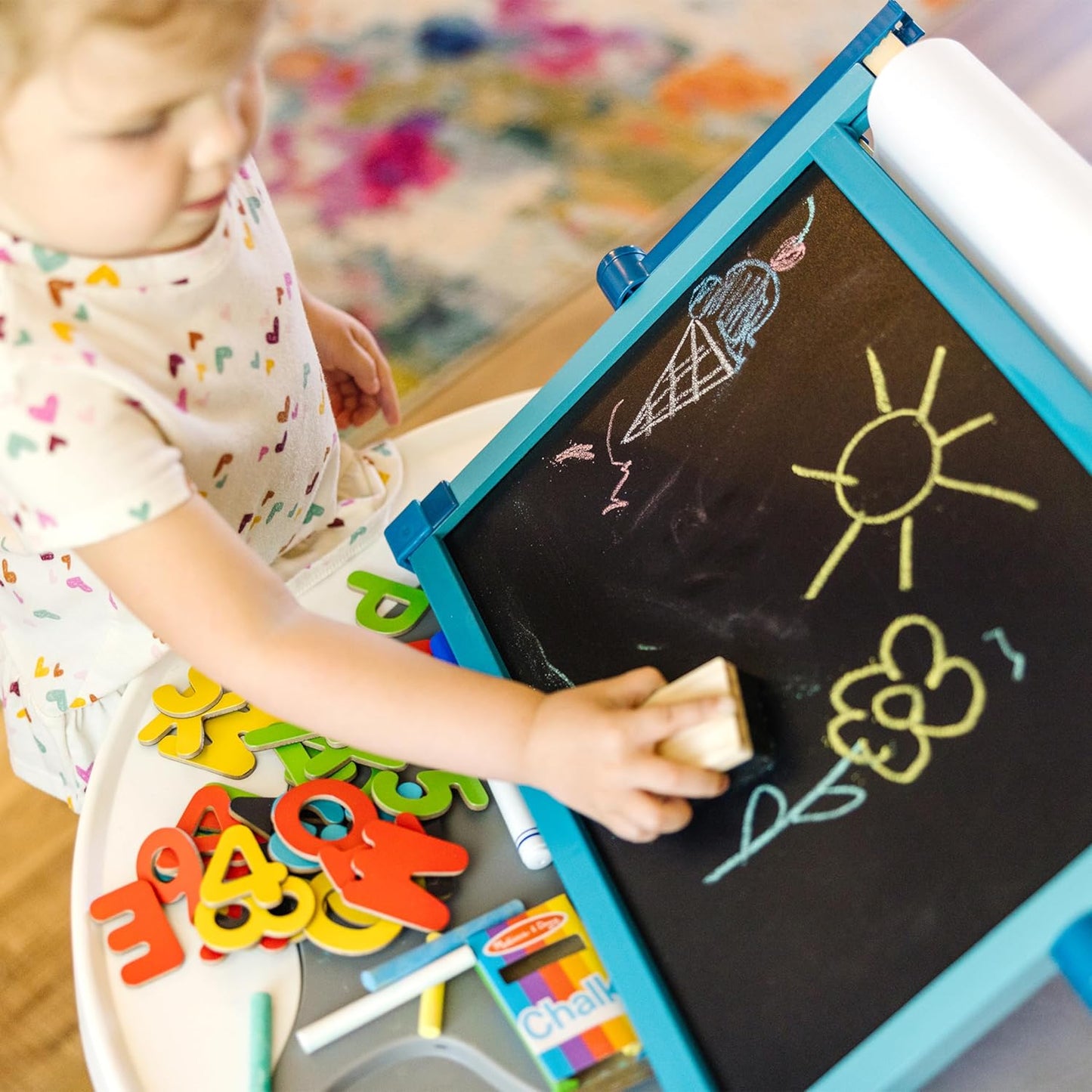 Double-Sided Tabletop Easel with 42 Pieces for Ages 3+