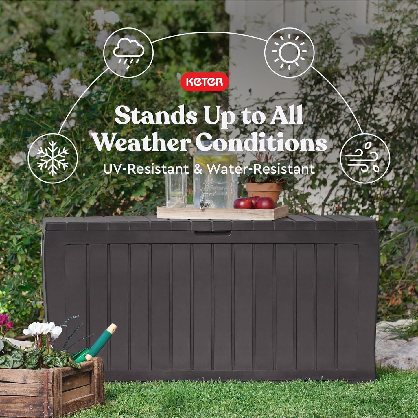 71-Gallon Resin Outdoor Storage Box for Patio Furniture