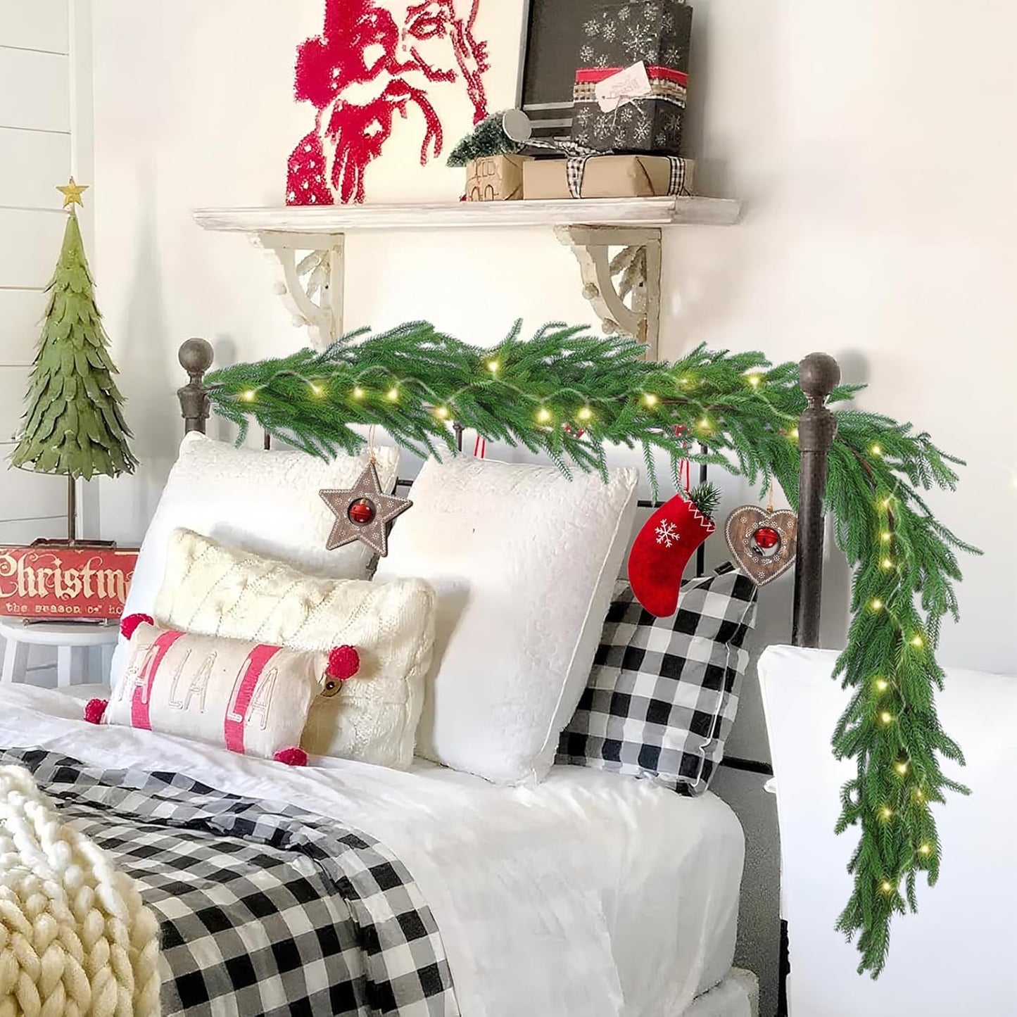 2-Pack 6 ft Artificial Norfolk Pine Garlands – Real Touch Greenery for Indoor/Outdoor Décor