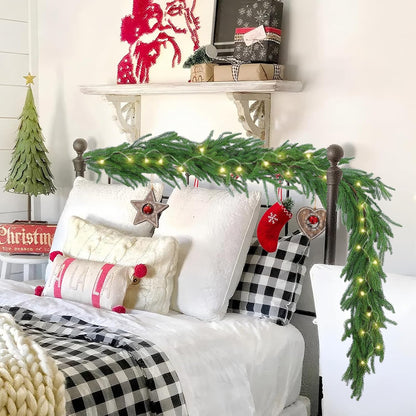 2-Pack 6 ft Artificial Norfolk Pine Garlands – Real Touch Greenery for Indoor/Outdoor Décor