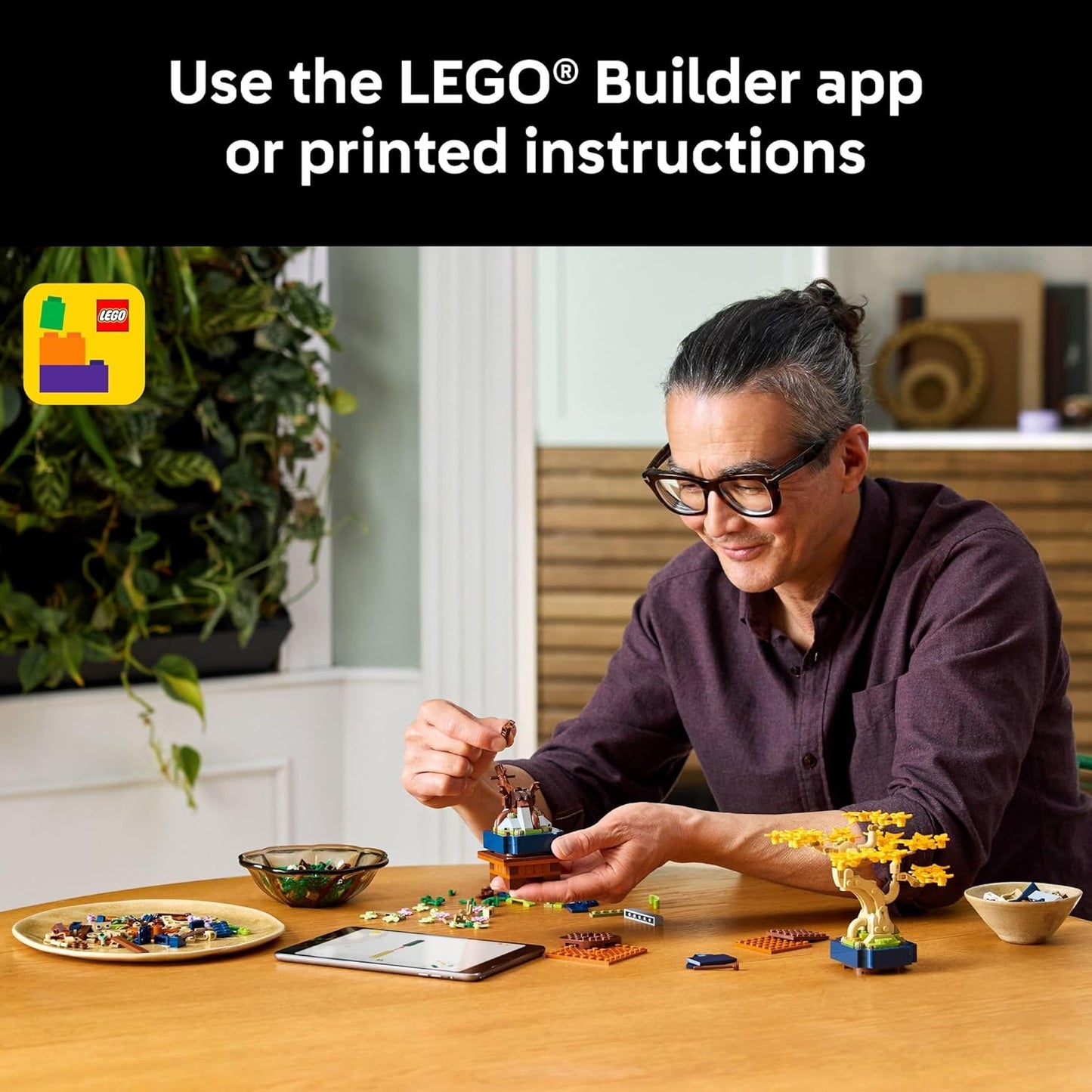 LEGO Botanicals Mini Bonsai Tree Set: Building Blocks for Adults 18+, DIY Home Decor - Perfect Christmas Gift!