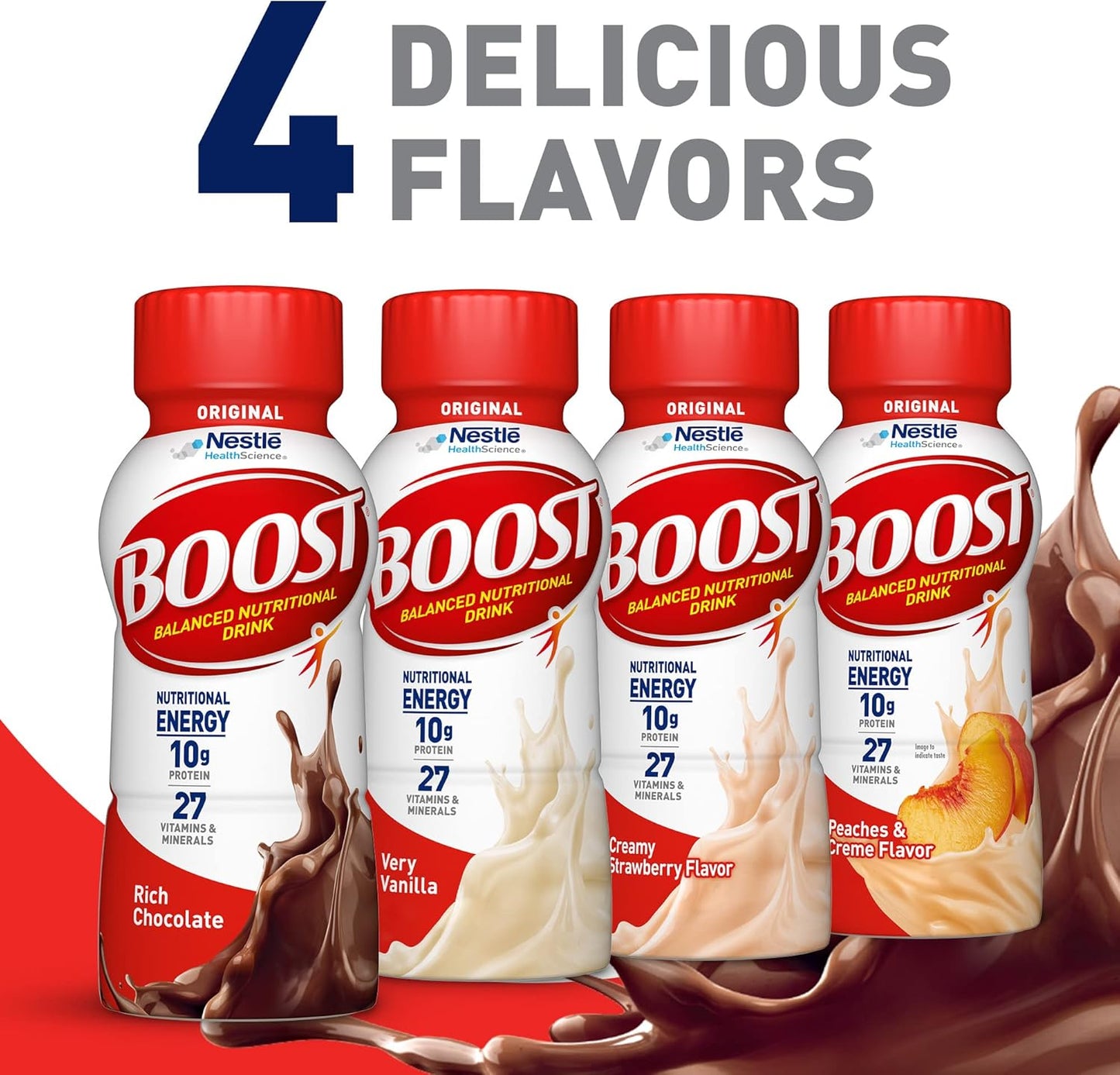 24-Pack BOOST Original Nutritional Drinks – Rich Chocolate, 8 Fl Oz Bottles