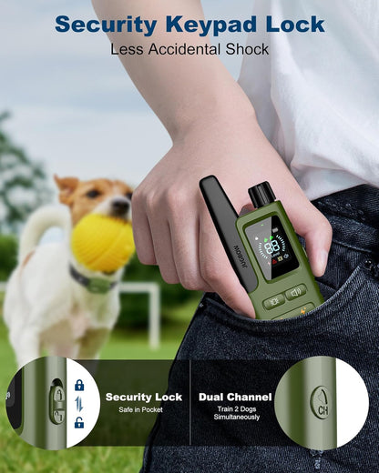 3300FT Dog Shock Collar with Remote Innovative IPX7 Waterproof, Rechargeable E-Collar for All Breeds