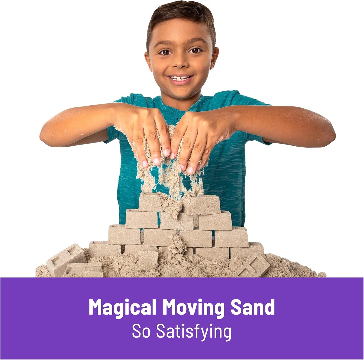 Kinetic Sand Construction Site Sandbox with 2lbs Sand & Toy Truck for Ages 3+