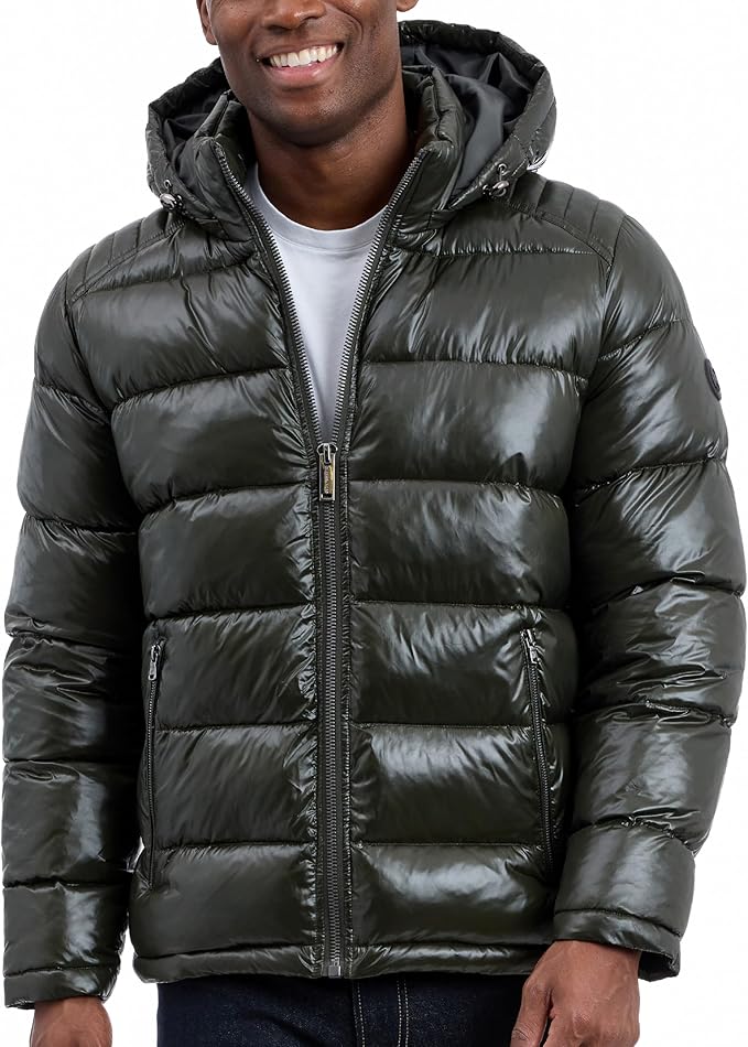 Men’s Shine Hooded Puffer Jacket – Heavy Water-Resistant Winter Coat