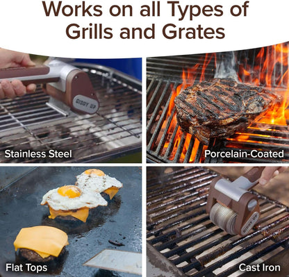 Giddy Up Grill Cleaner – Cordless, Rechargeable BBQ Tool with 350 RPM Stainless Roller, LED Light