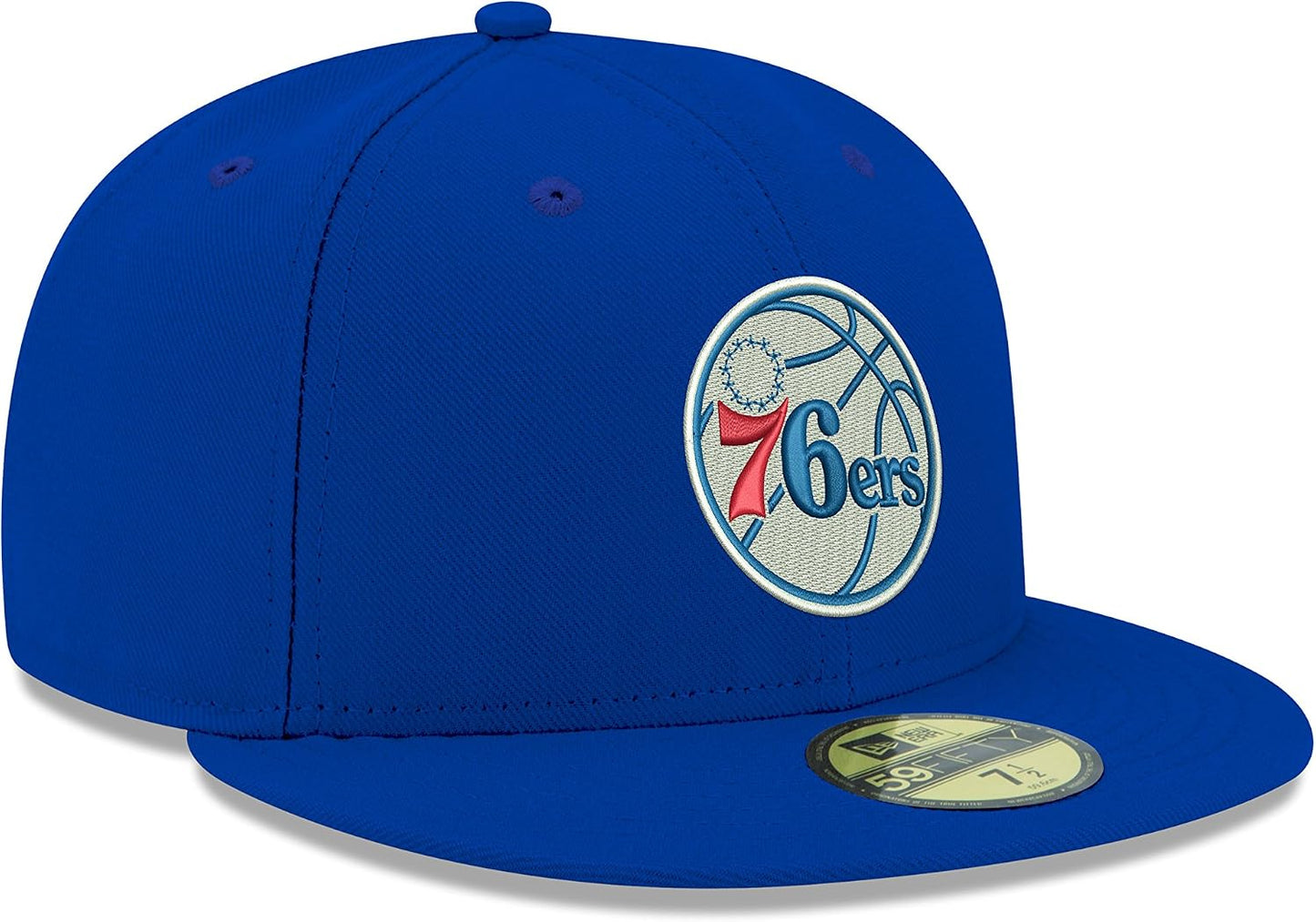 Philadelphia 76ers Official NBA Fitted Cap – Men's Royal Blue Team Hat, Size 7 3/8