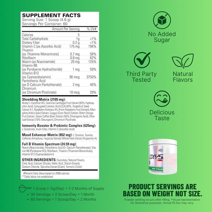 OxyShred Pre-Workout Powder – Energy Boost with L-Glutamine & ALCAR (Kiwi Strawberry, 60 Servings)