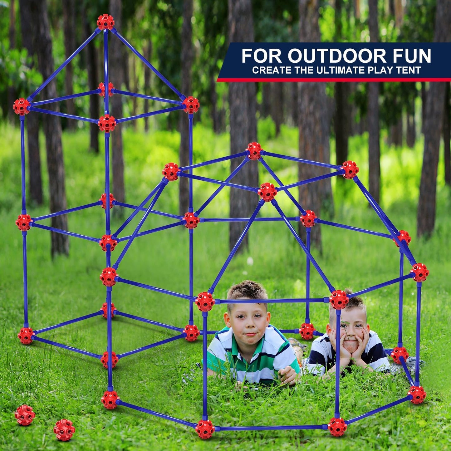 180-Piece Fort Building Kit – Creative STEM Construction Set for Kids (Ages 4–8+)