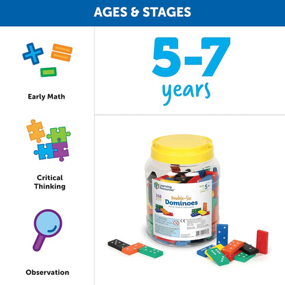 168 Pieces Double-six Dominoes In Bucket, Teaching aids, Math Classroom Accessories