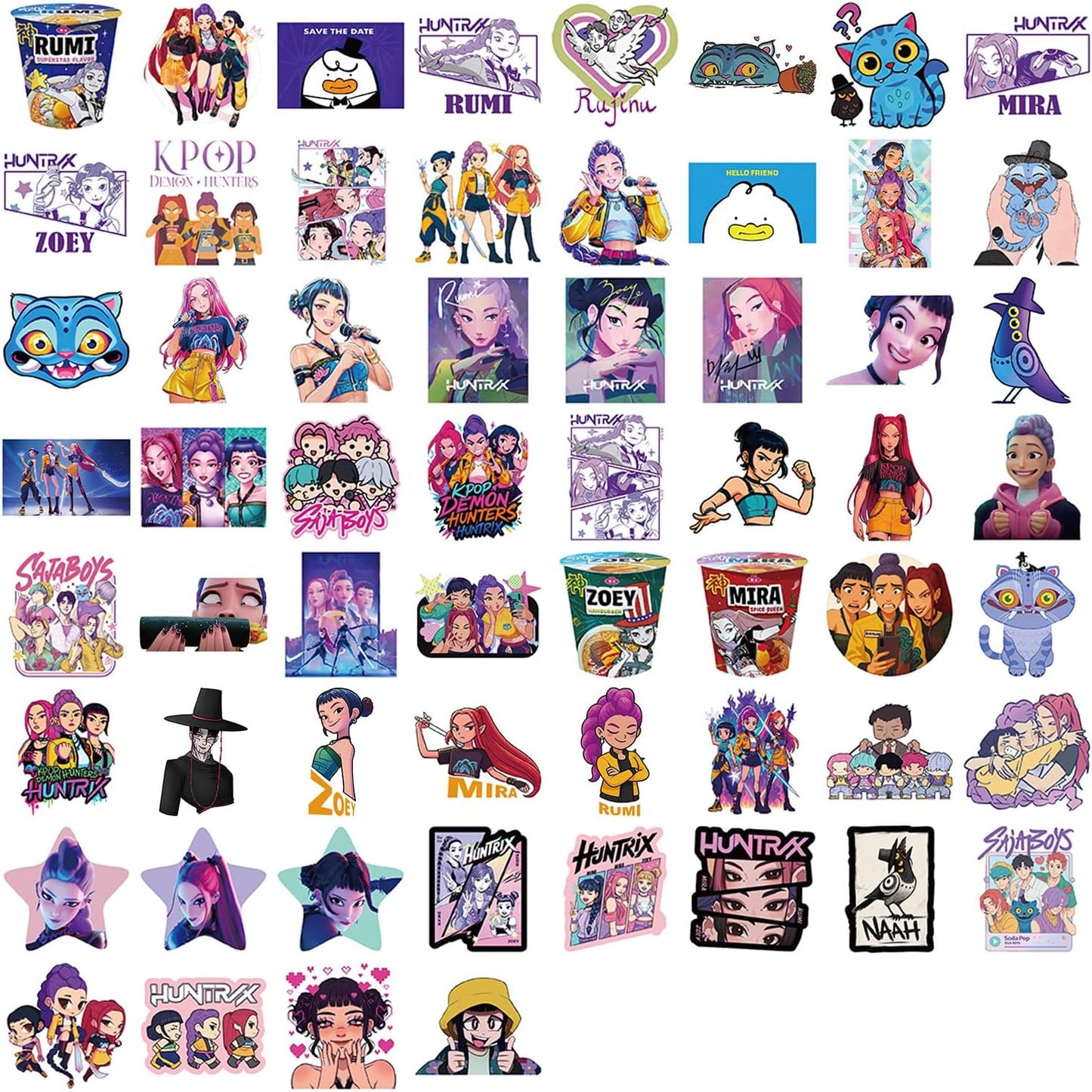 Demon Movie Hunters Stickers (60 PCS) – Korean Idol Anime Vinyl Decals for Water Bottles, Laptops & Phones
