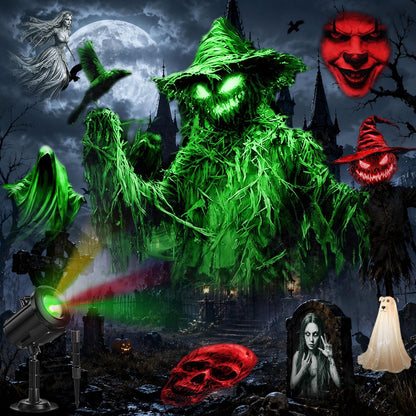 12-in-1 Halloween Projector Lights – 3D Dynamic Breathing Effect Outdoor Holiday Decoration