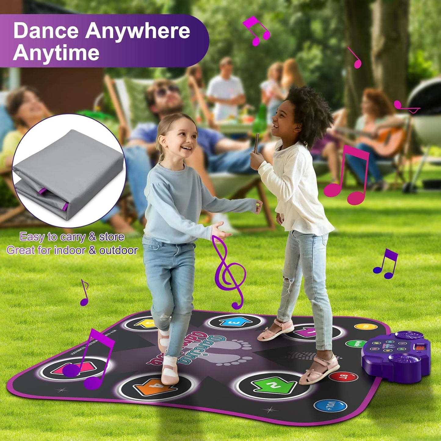 Kids Dance Mat – Light-Up Electronic Dance Pad with Bluetooth & 5 Game Modes (Ages 3–12)