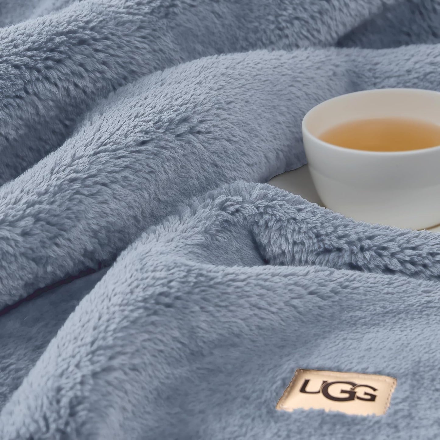 Denim Blue Plush Fleece Throw Blanket, 50" x 70"