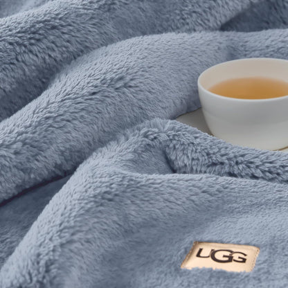 Denim Blue Plush Fleece Throw Blanket, 50" x 70"