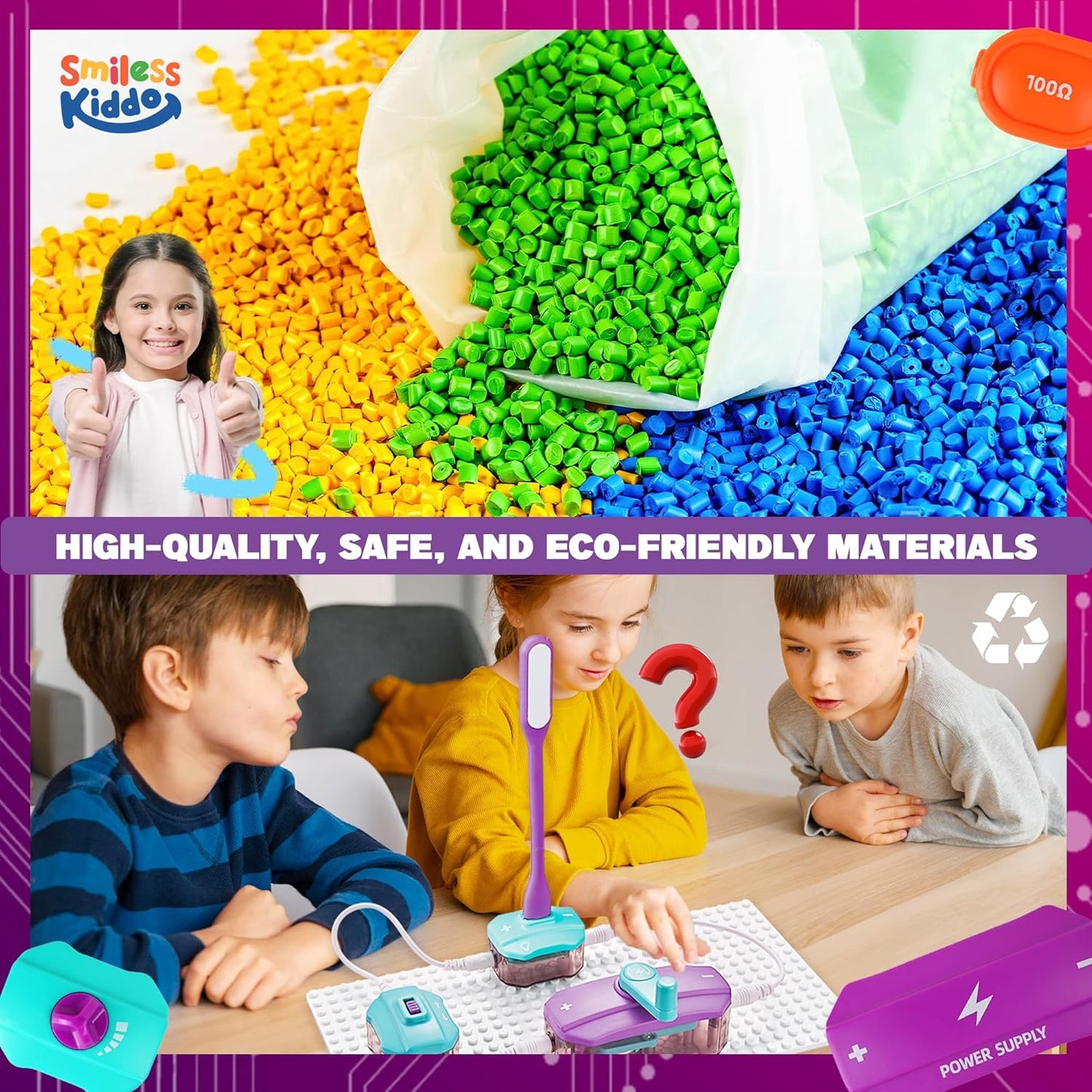 Kids’ Circuit Board Kit – 45-Piece DIY Electronics Set with 100+ STEM Projects (Ages 6+)