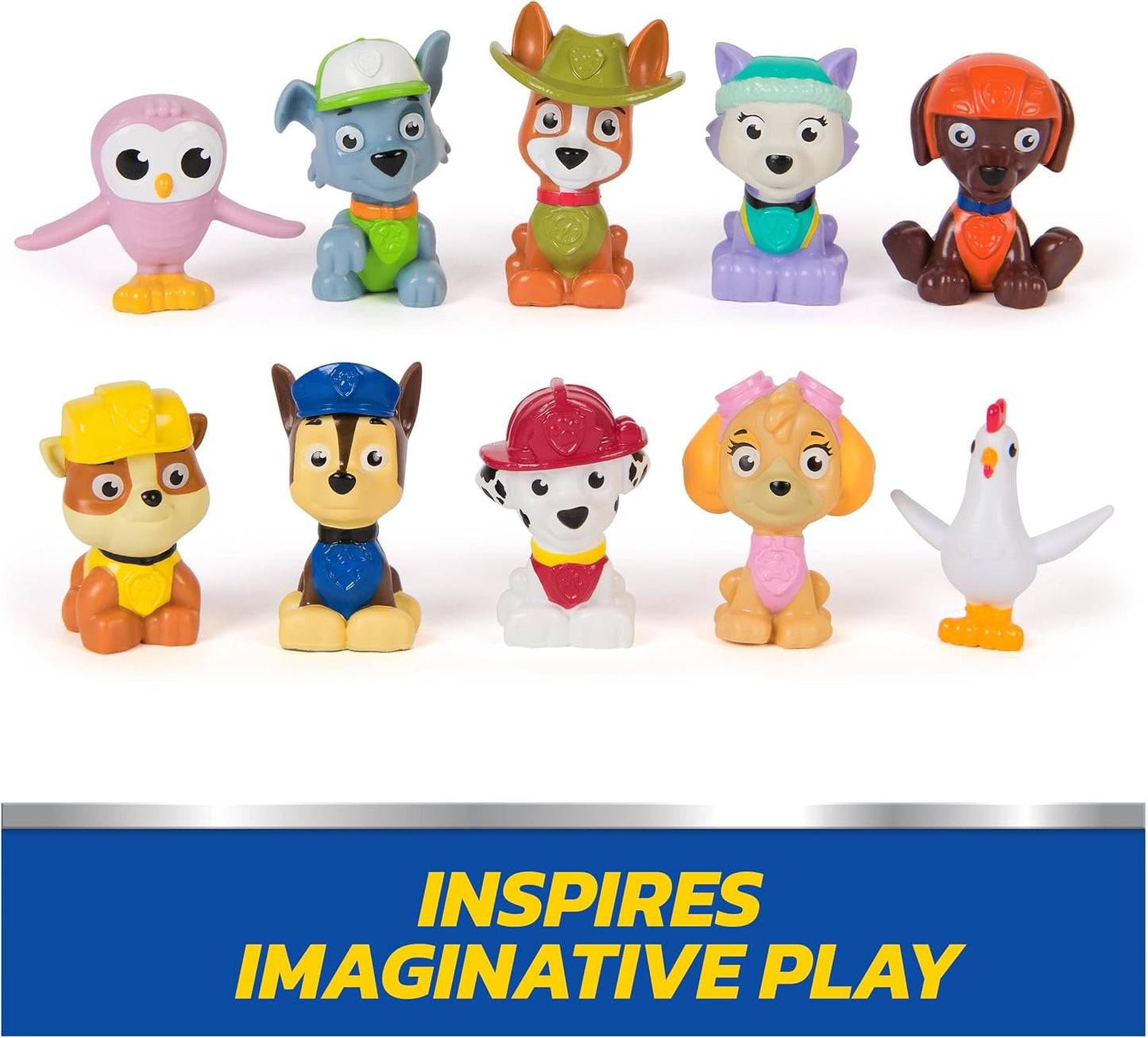 8 Mini Figures, 2 Animal Figures, 4 Sticker Sheets & 1 Pup Squad Racer - Kids Toys for Ages 3+