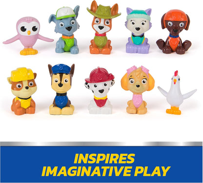 8 Mini Figures, 2 Animal Figures, 4 Sticker Sheets & 1 Pup Squad Racer - Kids Toys for Ages 3+