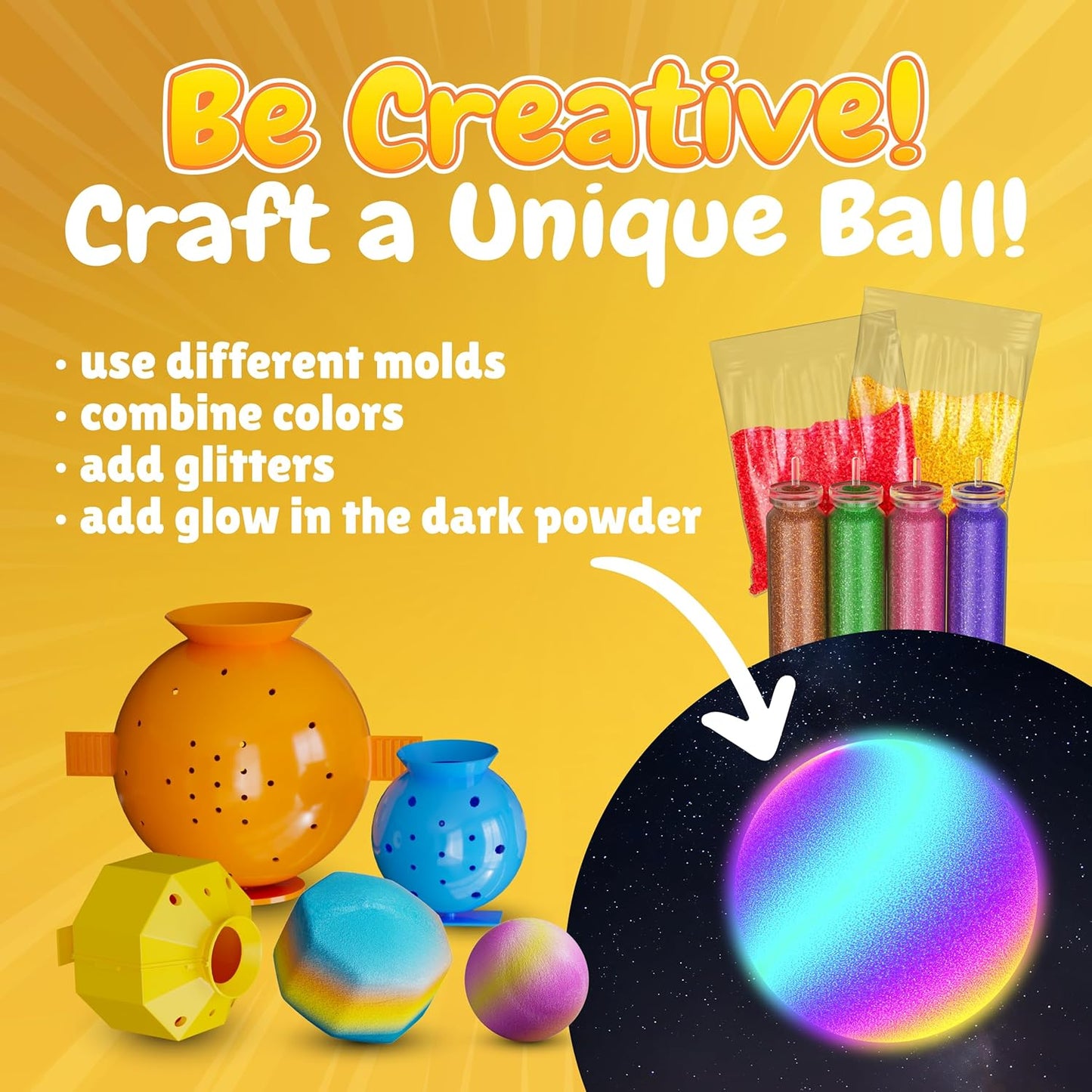 DIY Bouncy Balls Kit - Glow-in-the-Dark Craft Set for Kids