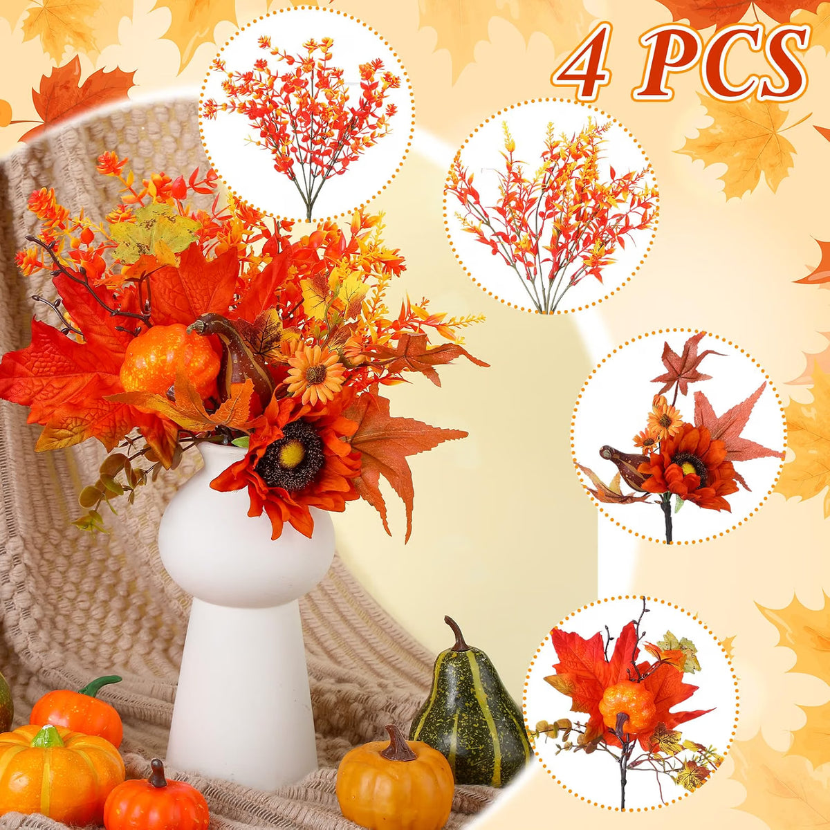 Fall Cornucopia Harvest Basket – Fern Thanksgiving Table Centerpiece for Autumn Home Décor