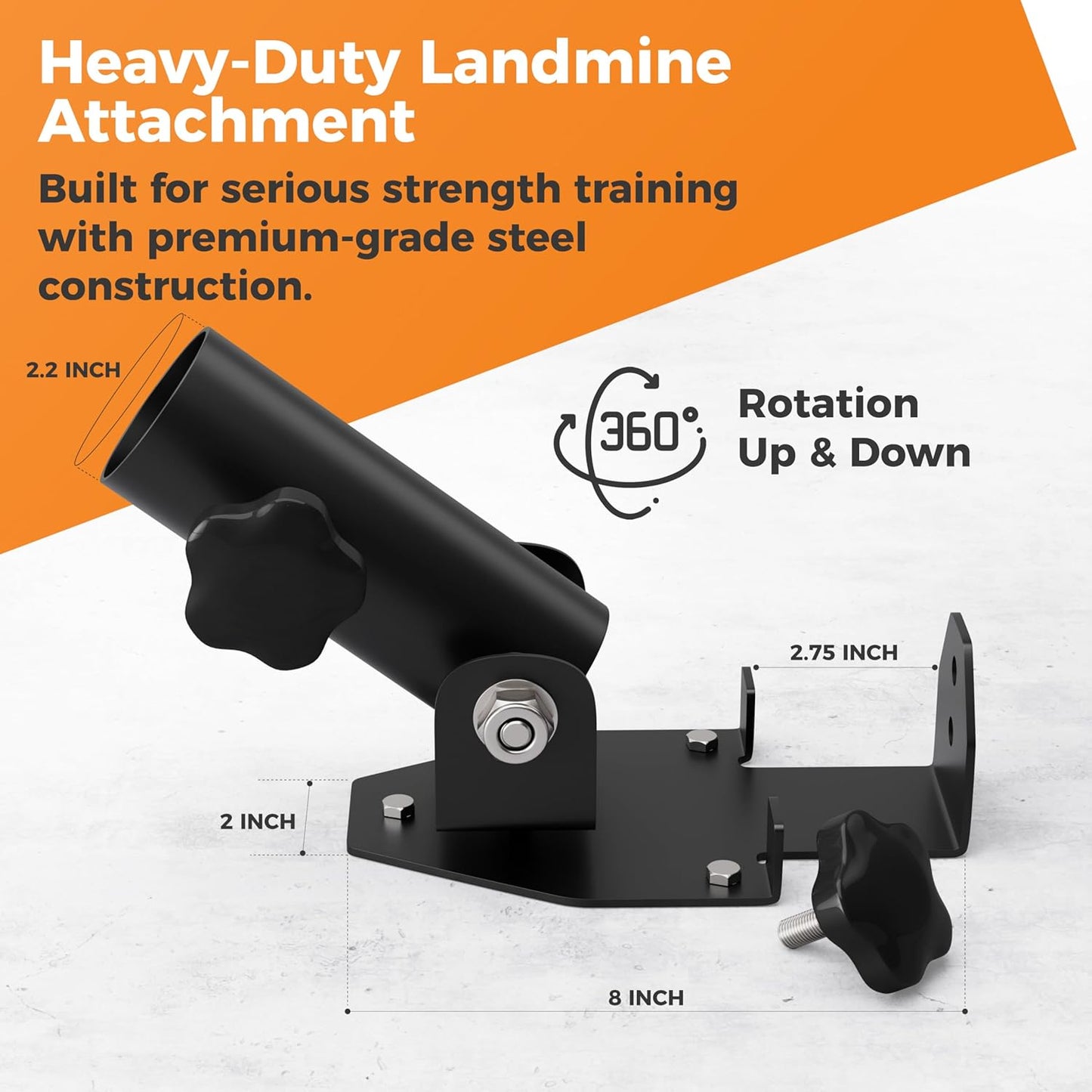 T-Bar Row Landmine Attachment – 360° Swivel Barbell Handle with V-Bar for Home Gym Full-Body Workouts