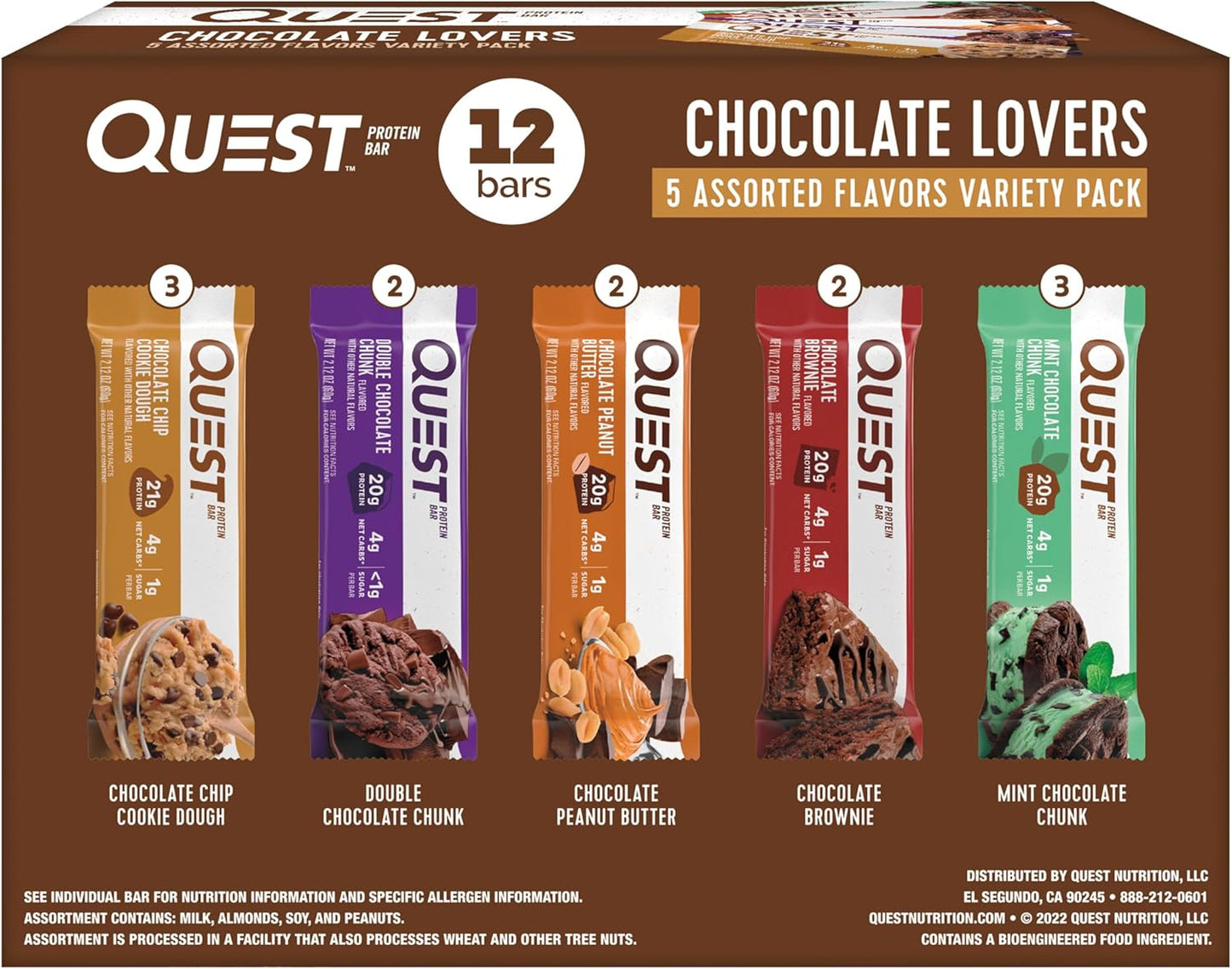 12-Count Quest Nutrition Chocolate Lovers Variety Pack, Keto Friendly