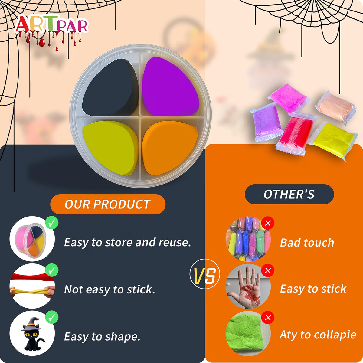 12-Box Halloween Air Dry Clay Kit for Kids – Modeling Clay Craft Set for Creative DIY Activities