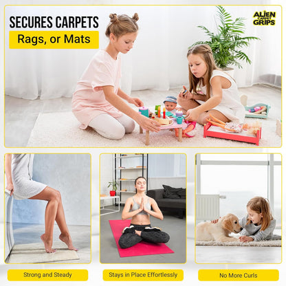 Non-Slip Rug Tape – Double-Sided Gripper Pads (12 pcs, 4" x 4")