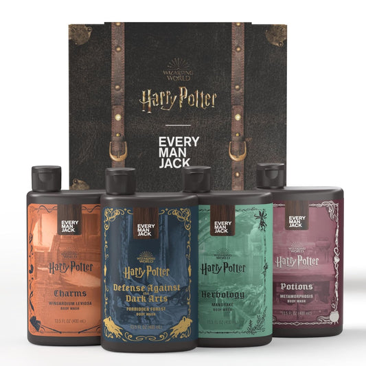 Harry Potter Collectors Body Wash Gift Set Hogwarts Inspired Scents 4 Body Washes