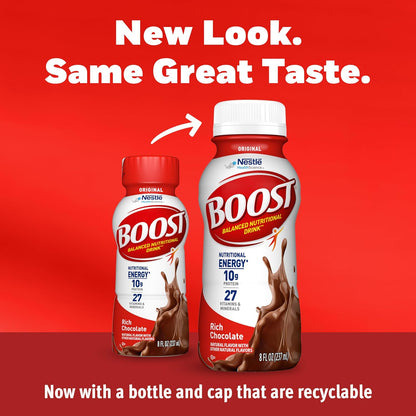 24-Pack BOOST Original Nutritional Drinks – Rich Chocolate, 8 Fl Oz Bottles
