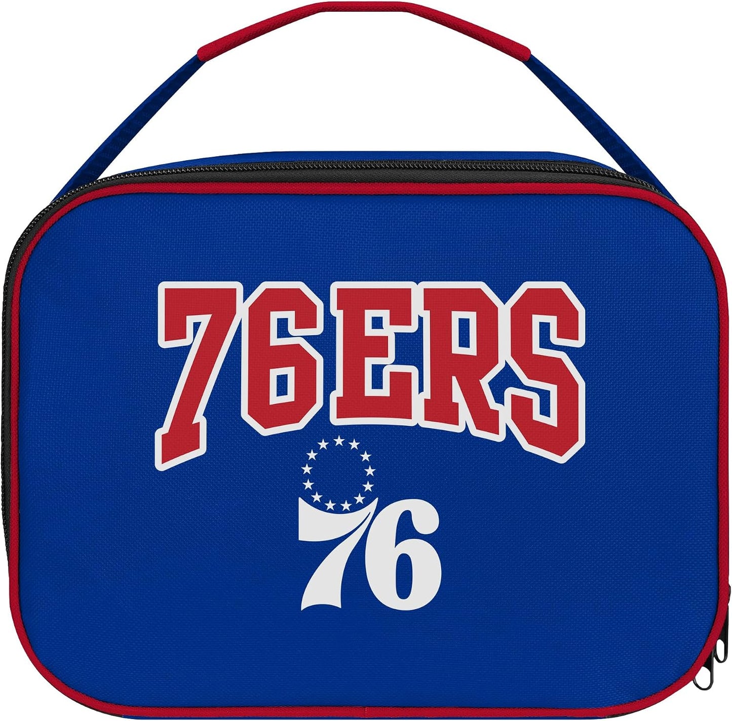 Philadelphia 76ers Official NBA Wordmark Big Logo Lunch Bag – 7L Insulated Zip Closure Cooler