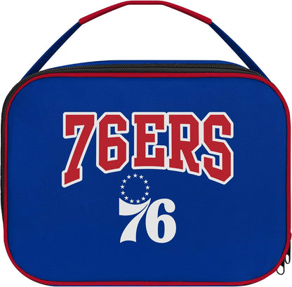 Philadelphia 76ers Official NBA Wordmark Big Logo Lunch Bag – 7L Insulated Zip Closure Cooler