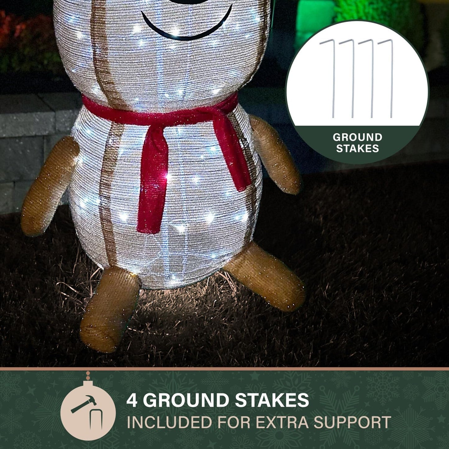 4-Ft. Prelit Collapsible Tinsel Reindeer with LED Lights