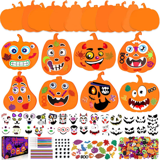 430-Piece Halloween Craft Kit for Kids – Fall Foam Pumpkin Decorating Set for DIY Art Activities & Party Fun