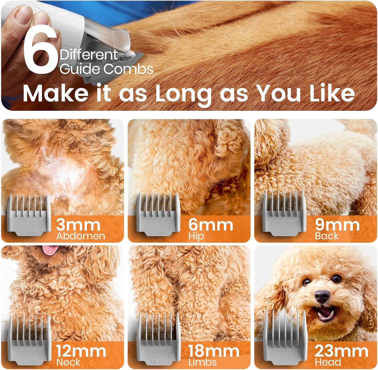 Dog Grooming Vacuum Kit – Pet Grooming Vacuum with Clippers, Nail Grinder & 7 Grooming Tools