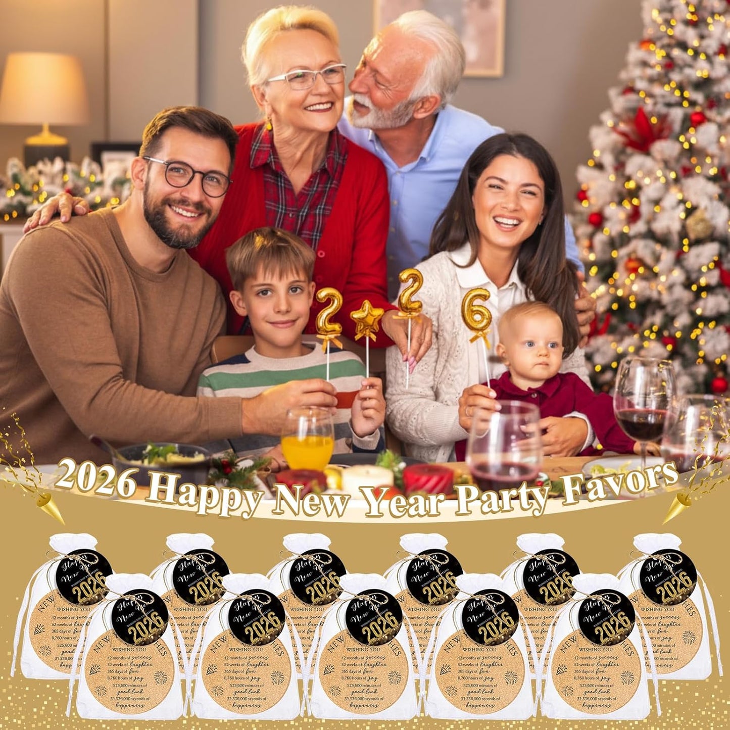 20 Sets Happy New Year Gifts - Cork Coasters with Blessing Cards for Guests (3.94" Cup Holders)