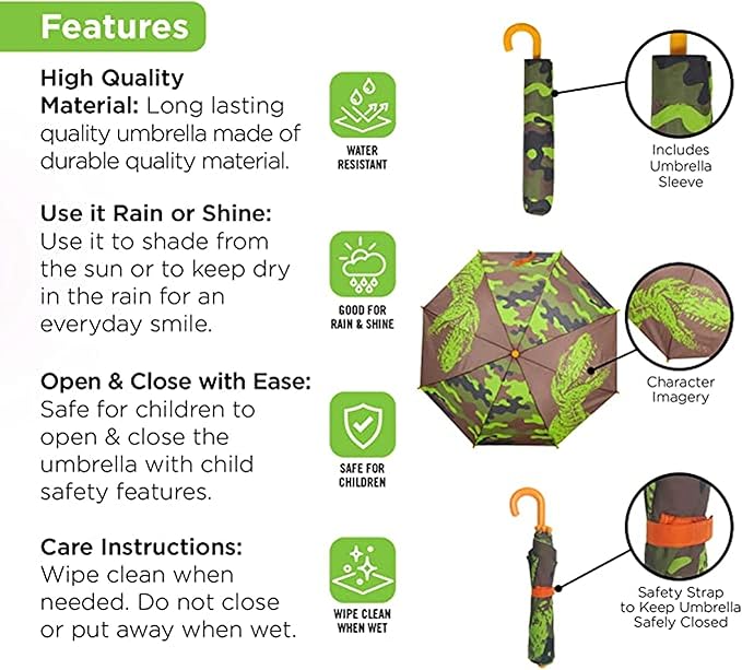 Kids Umbrella & Rain Coats Set for Girls and Boys