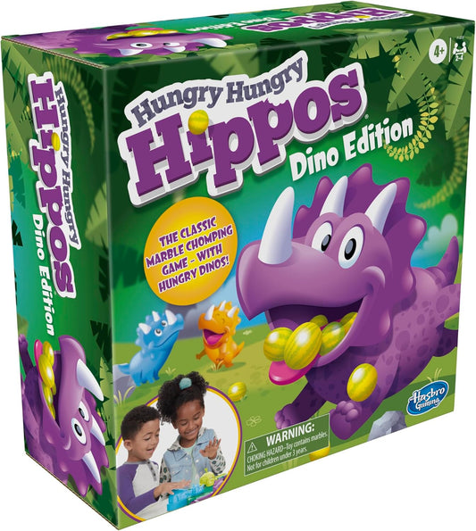 Hungry Hungry Hippos: Dino Edition Board Game for Ages 4+, 2-4 Players