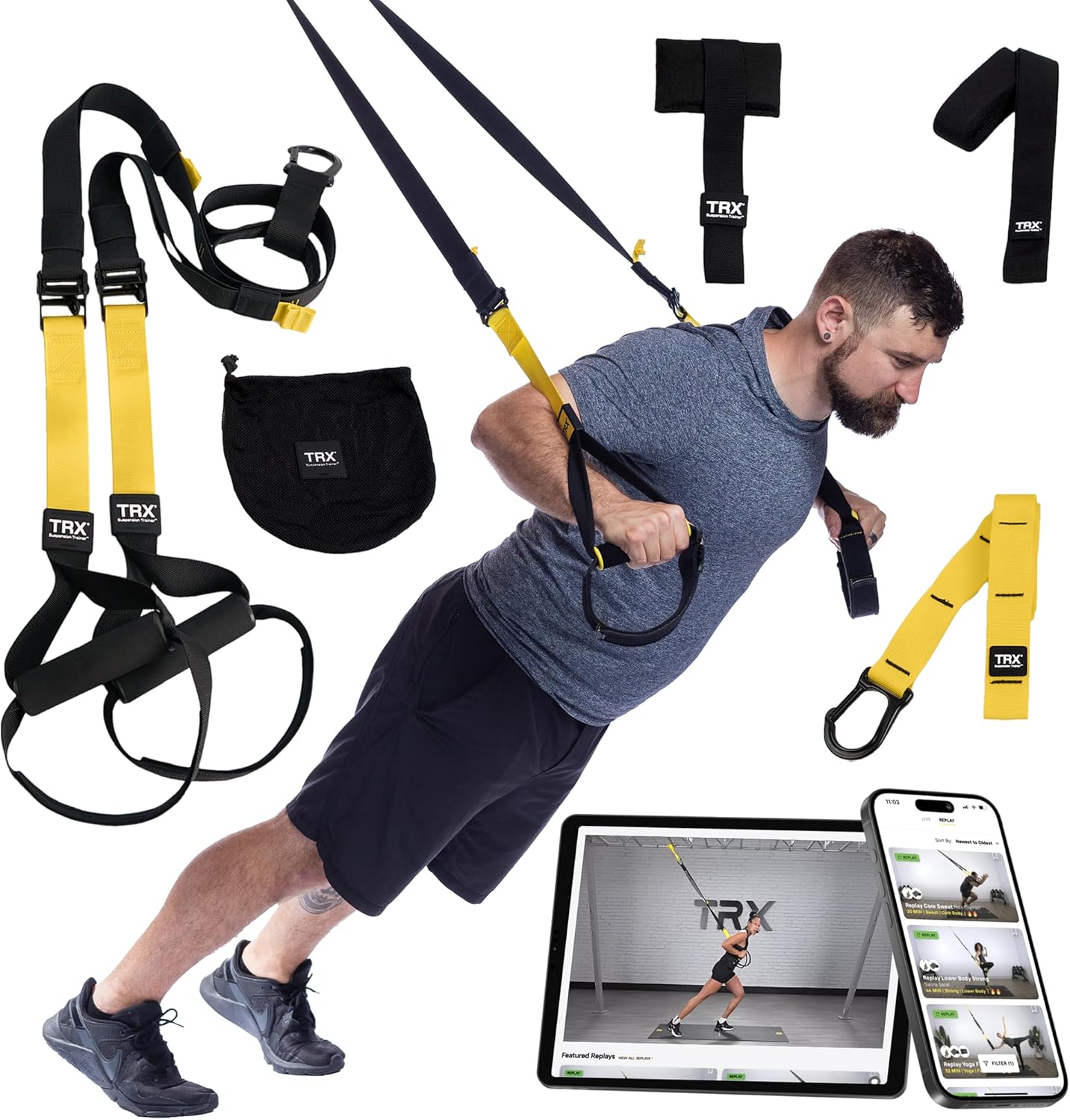 All-In-One Home Gym System – Suspension Training Kit for Strength, HIIT & Full-Body Workouts with Indoor & Outdoor Anchors