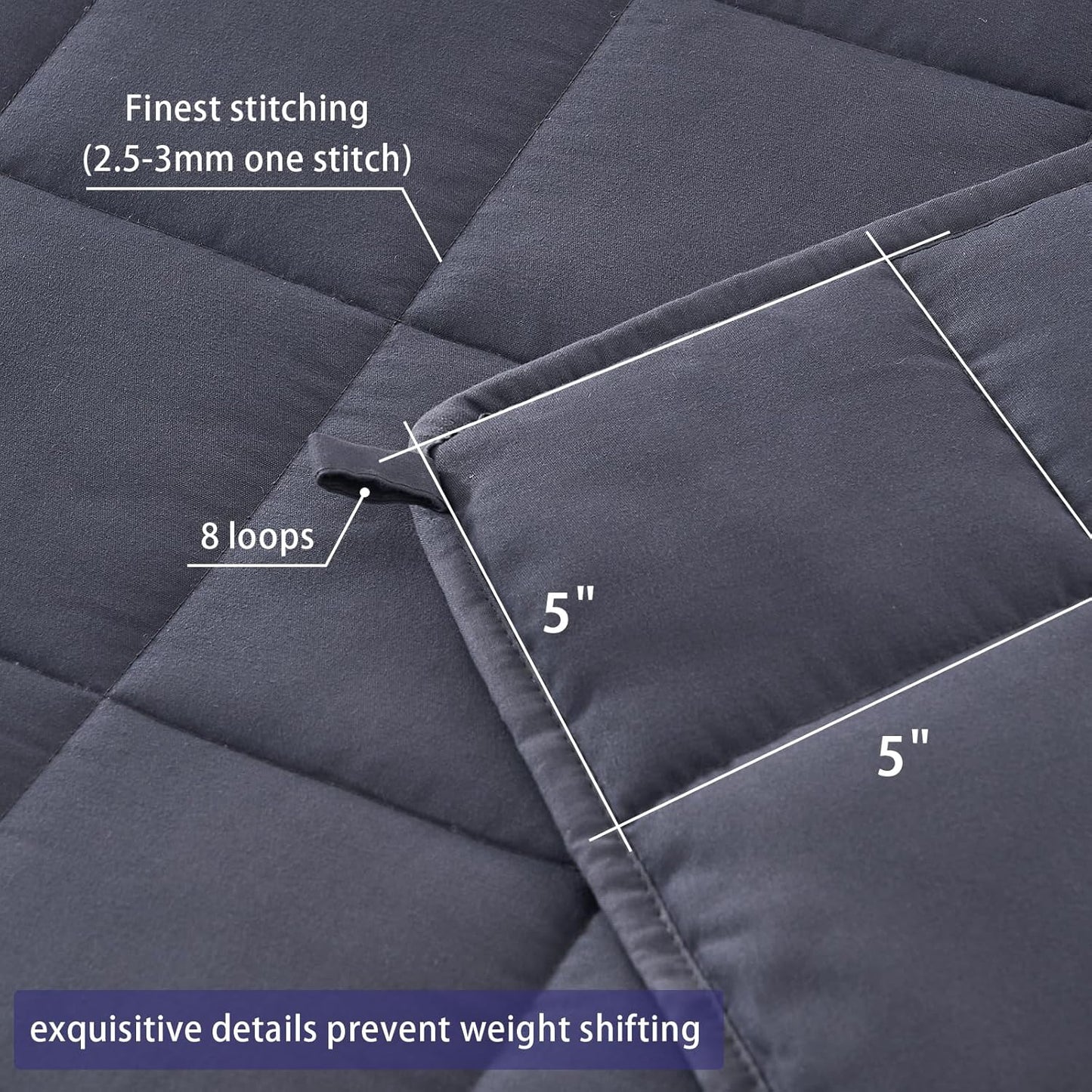 20 lb Weighted Blanket for Adults – Cooling, Breathable Queen Size (60" x 80", Grey)