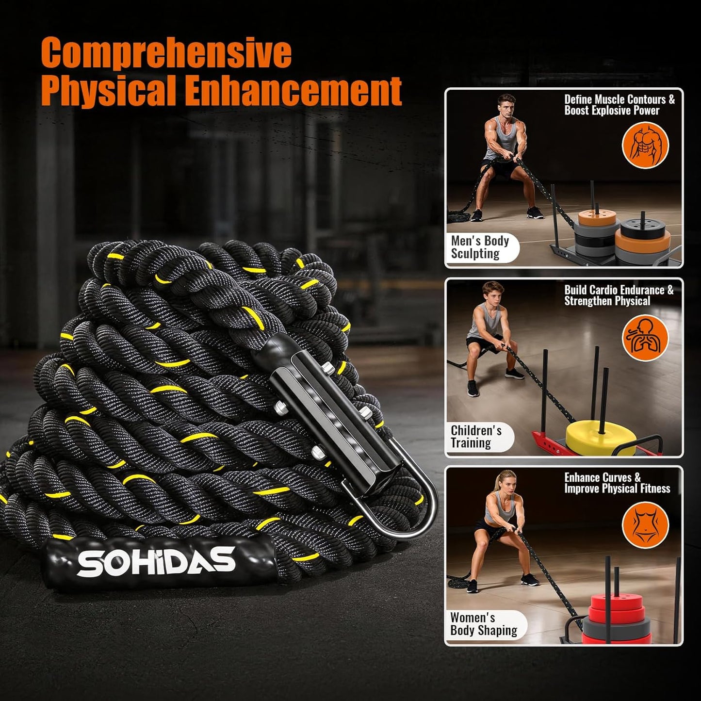 Weight Sled Pull Rope – Heavy-Duty Fitness Training Rope for Sled Push, Tire Pulling & Resistance Workouts