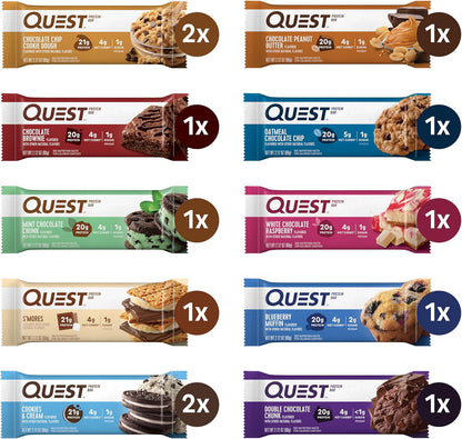 12-Count Quest Nutrition Ultimate Variety Pack Protein Bars – High Protein, Low Carb, Gluten-Free & Keto-Friendly