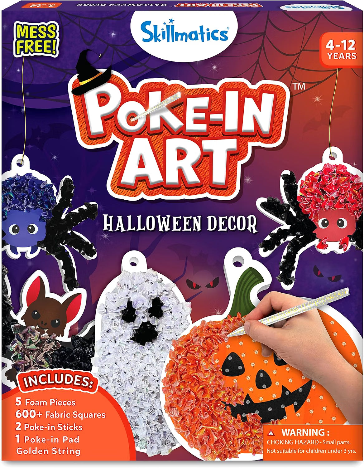 Poke-in Art Halloween Wood Craft Kit for Kids – DIY Holiday Decoration & Creative Activity