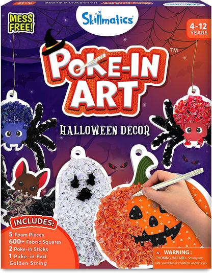 Poke-in Art Halloween Wood Craft Kit for Kids – DIY Holiday Decoration & Creative Activity