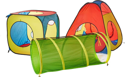 8-in-1 Pop-Up Play Tent Set with 4 Tunnels for Indoor/Outdoor Use