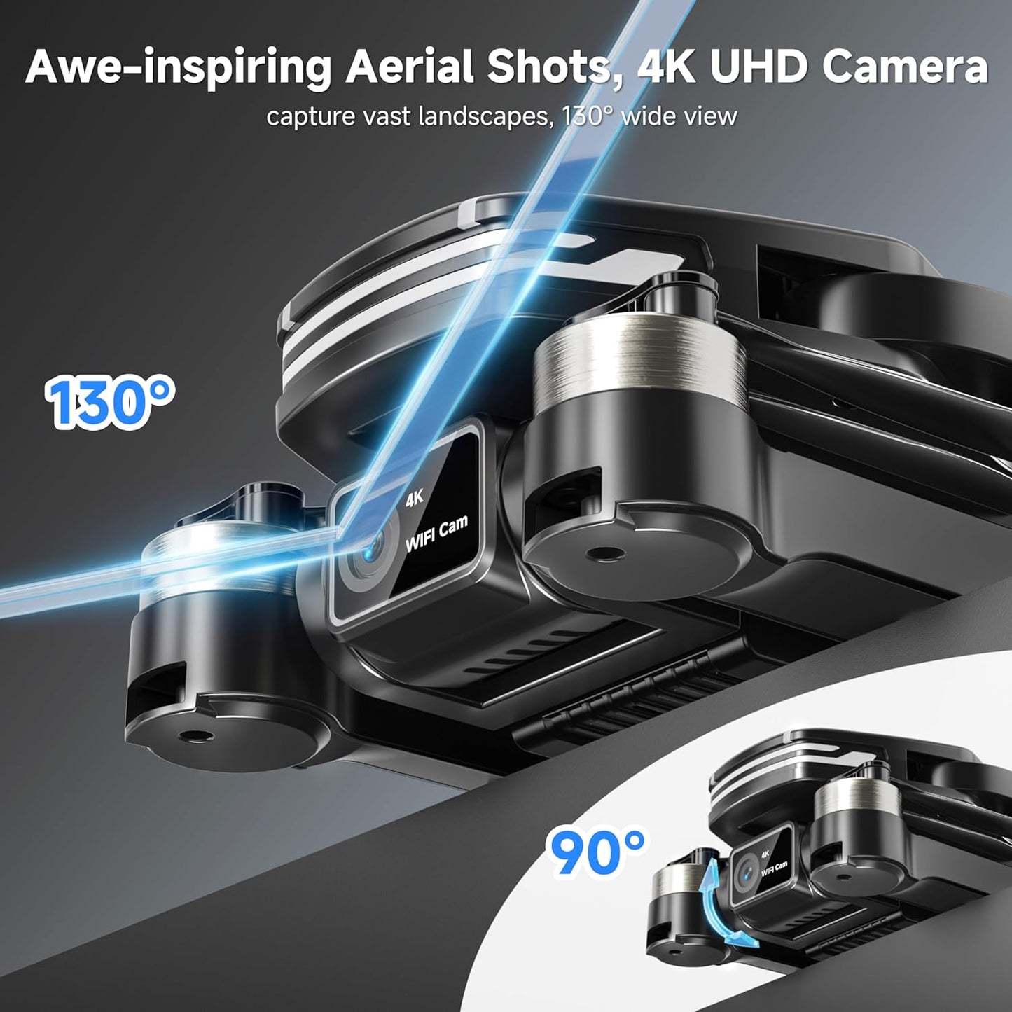 4K Camera Drone with Brushless Motor – Foldable RC Quadcopter for Kids and Beginners, Includes 2 Batteries and Gesture Control – Perfect Gift for Men and Boy